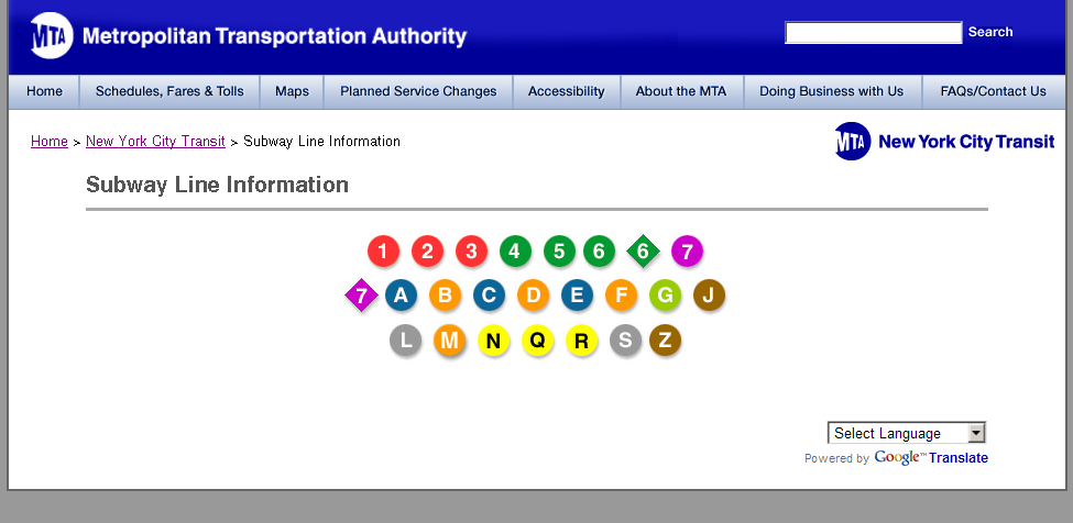 MTA-New York City Transit - Subway Line Information